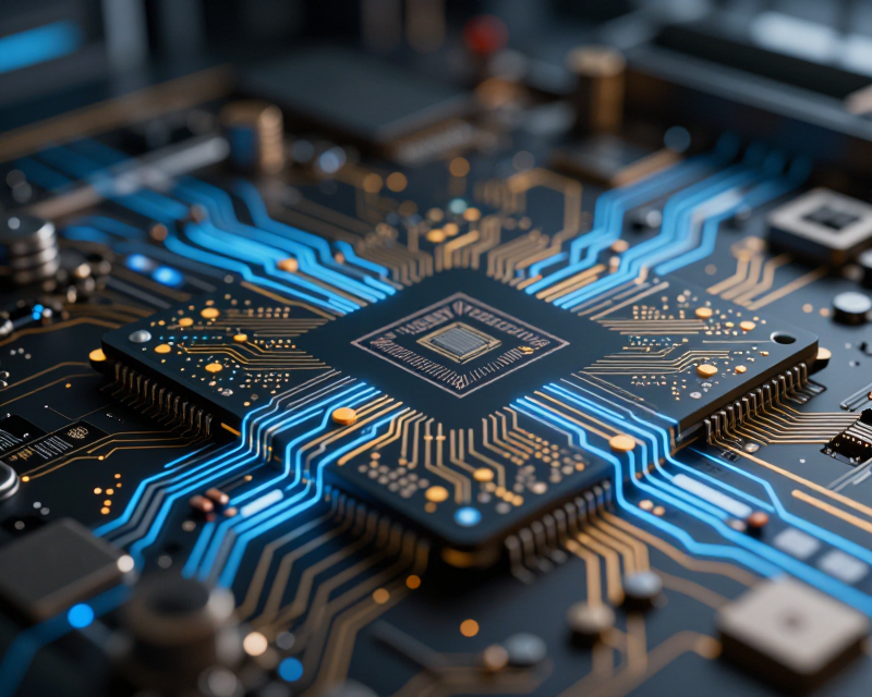 Futuristic AI Semiconductor Concept