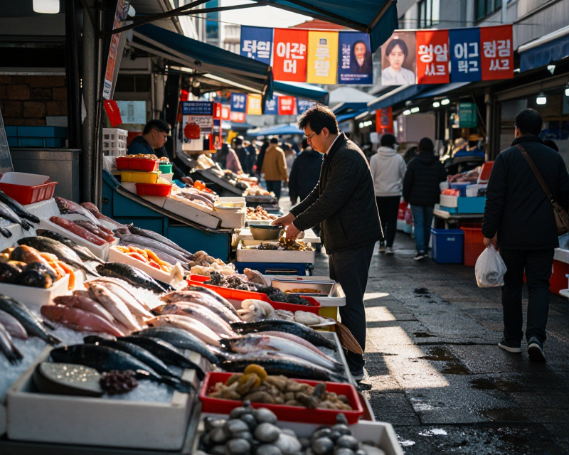 Busan Gupo Market Election Atmosphere