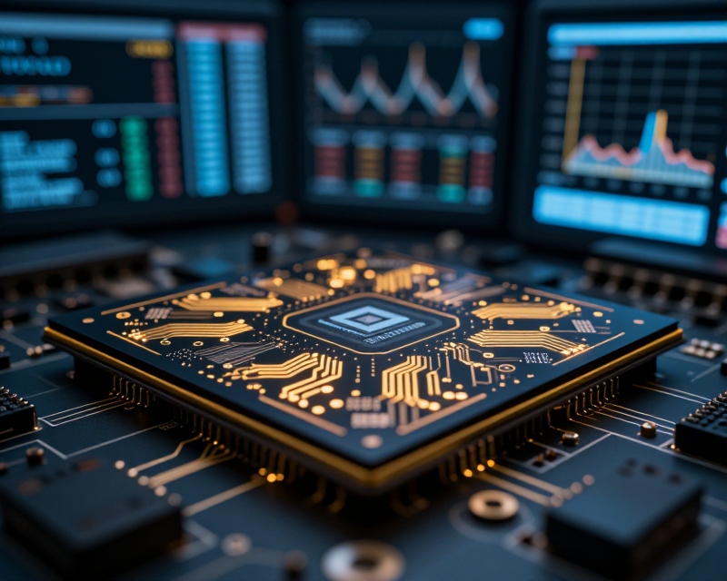Semiconductor and Financial Market Concept
