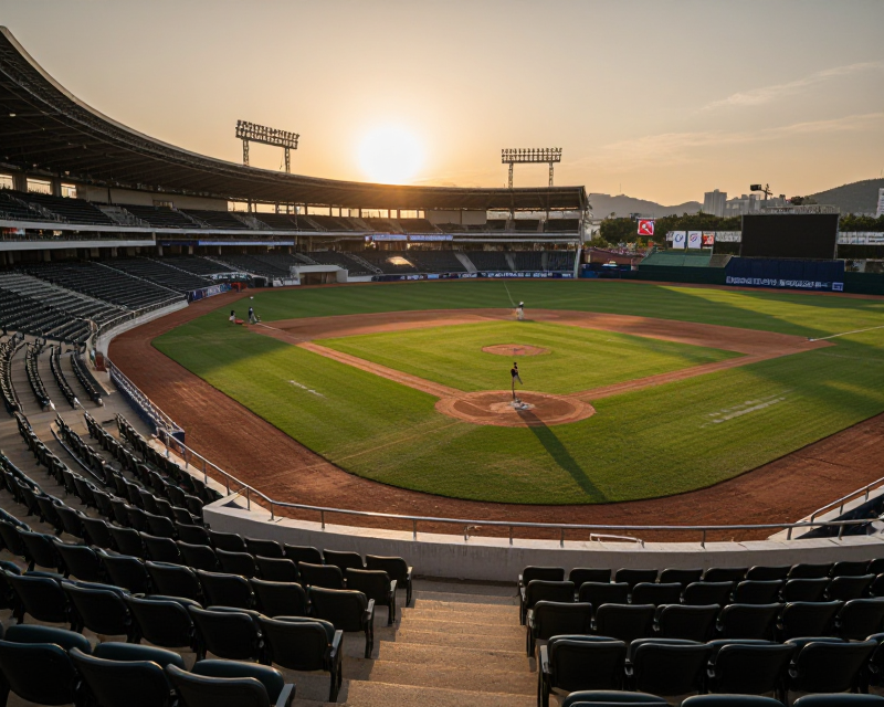 Sunset at Jamsil Baseball Stadium