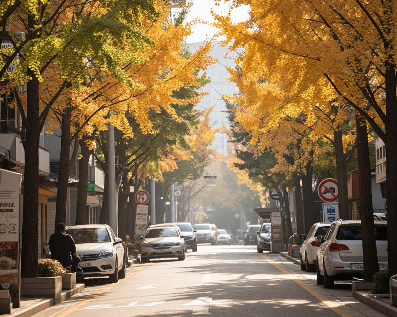 Serene Autumn Morning in Seoul